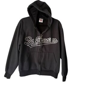 GOGO Y2k San Francisco California Zip Up Hoodie Sweatshirt Large Skater Grunge